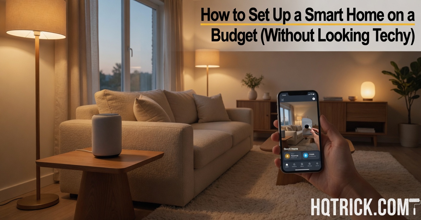 Modern living room smart home setup