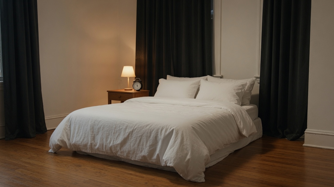 Serene bedroom at night